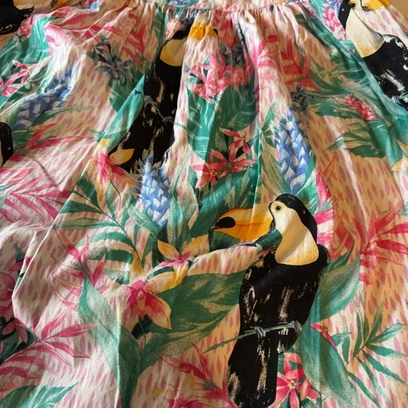 Hell Bunny Pink and Green Tropical Mini Dress - Picture 5 of 8